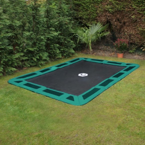 Green rectangular in-ground trampoline by Capital Play