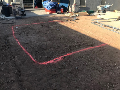 Marking for in-ground trampoline digging