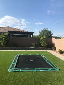 The Jump Shack rectangular in-ground trampoline