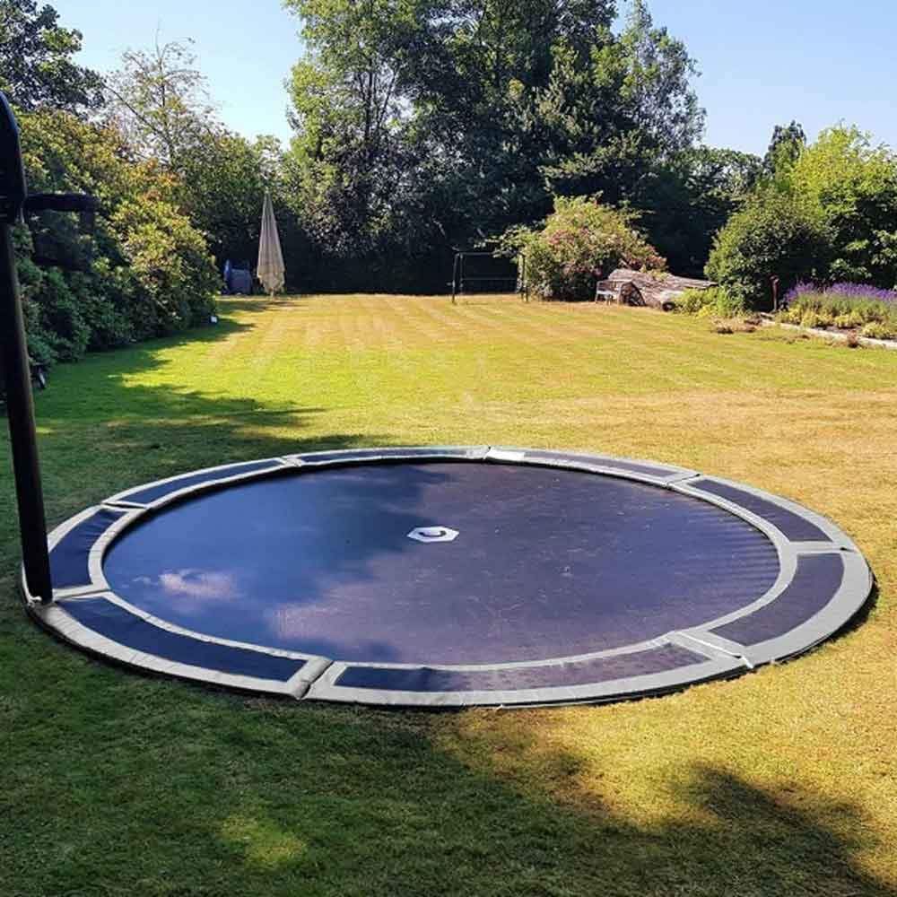 14ft Round In Ground Trampoline Kit In Green The Jump Shack