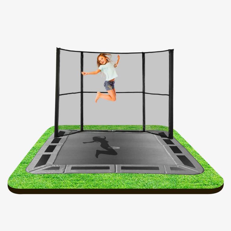 14ft x 10ft Capital Play Rectangular InGround Trampoline Kit in Green