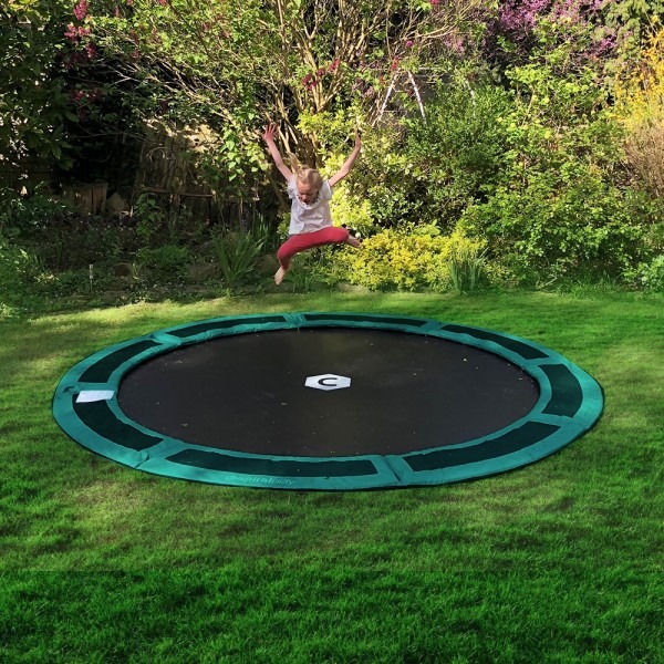 10ft circular green in-ground trampoline by Capital Play