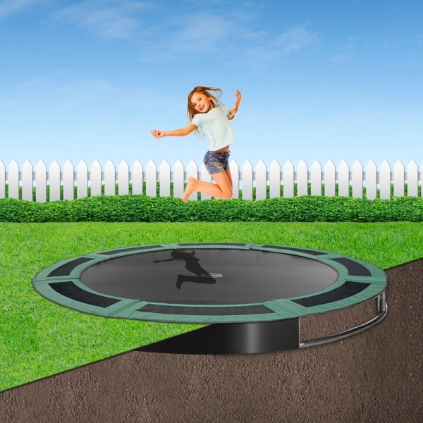 14ft Capital Play Round In-Ground Trampoline Kit – Green For Sale In North Dakota