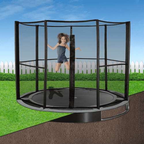 14ft Round InGround Trampoline Kit in Gray The Jump Shack