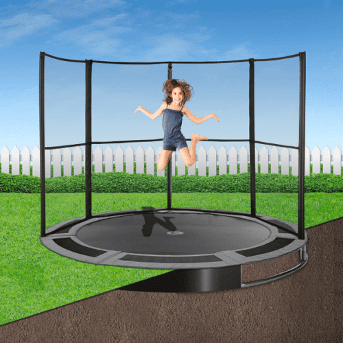 14ft Round InGround Trampoline Kit in Gray The Jump Shack