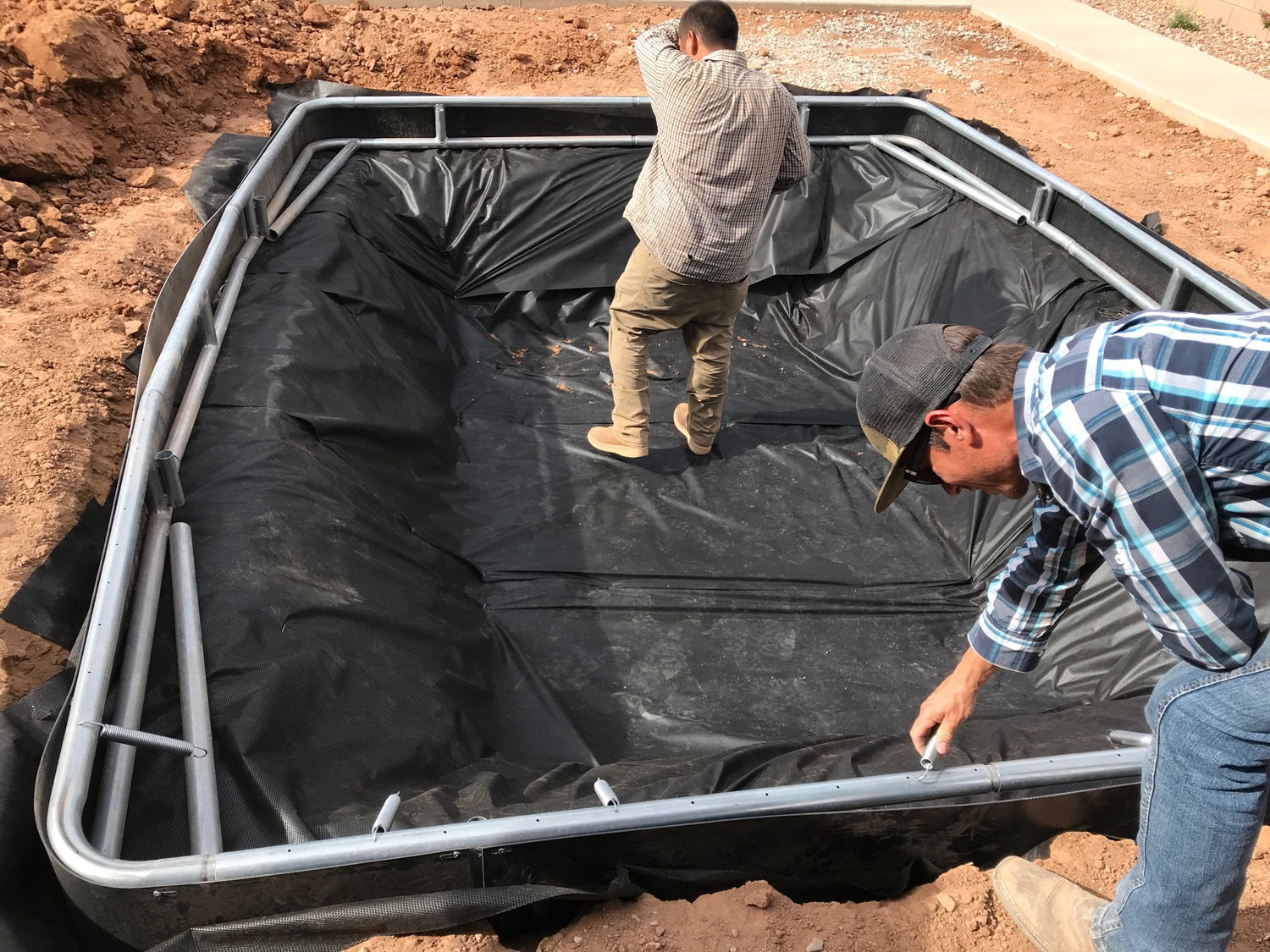 Fully-covered in-ground trampoline hole installation process