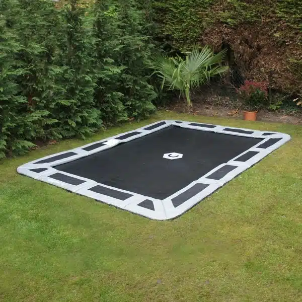 14ft x10ft Capital Play Rectangular In-Ground Trampoline In Gray