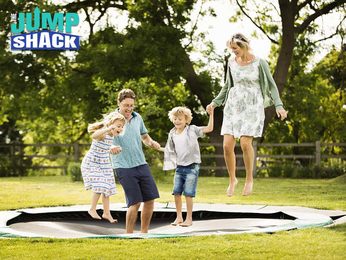 Happy Family Jumping On Their New Capital Play In-Ground Trampoline In Gilbert, AZ
