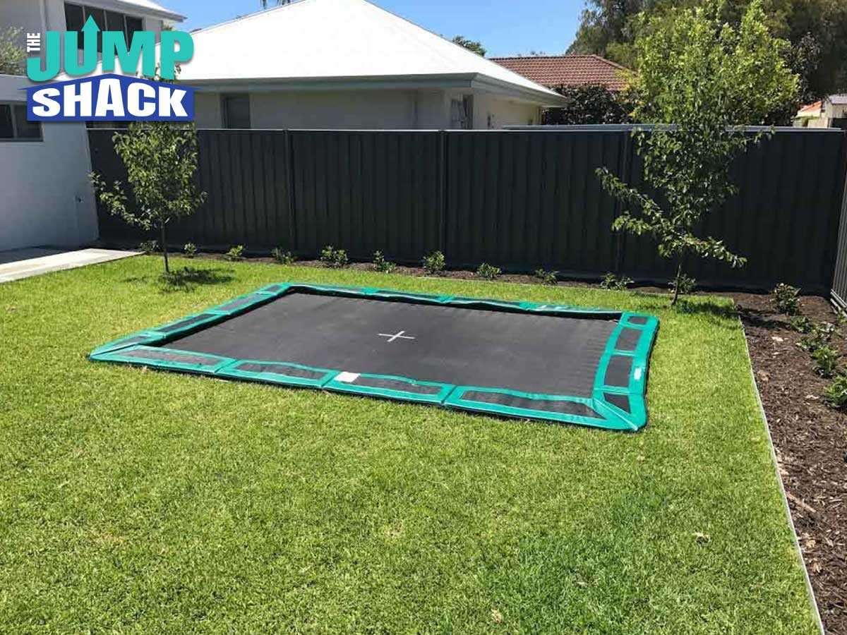 An In-Ground Trampoline In a Small Backyard in Gilbert, AZ