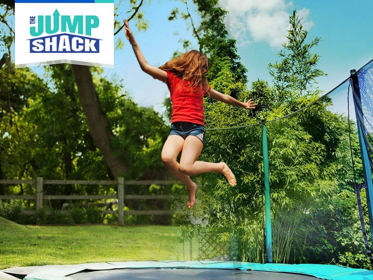 girl jumping on her trampoline made by The Jump Shack