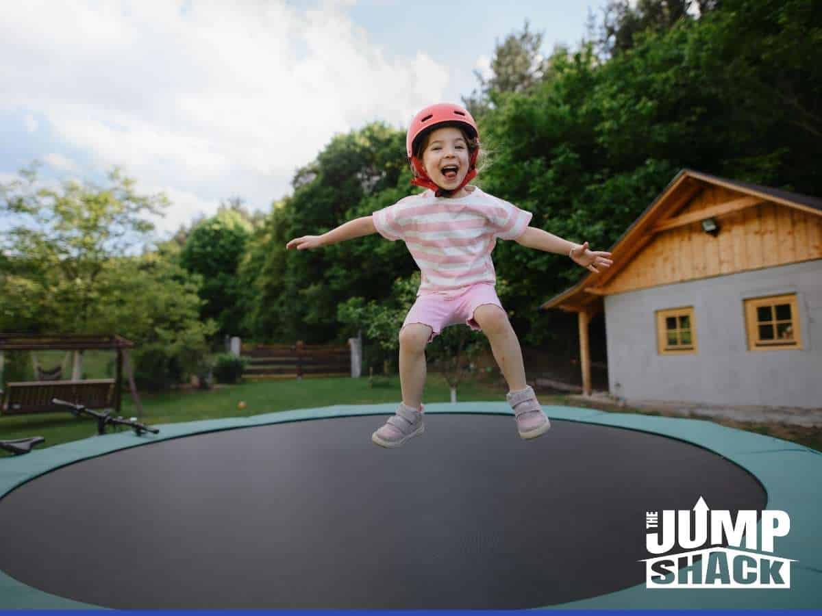 Child jumping shop on trampoline