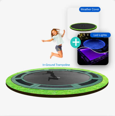 jump-img-3 14 ft Capital Play Round In-Ground Trampoline Kit Bundle With LED kit and weather cover